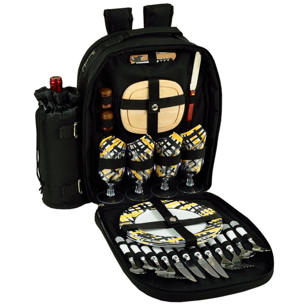 Picnic at Ascot Four Person Backpack Black Paris